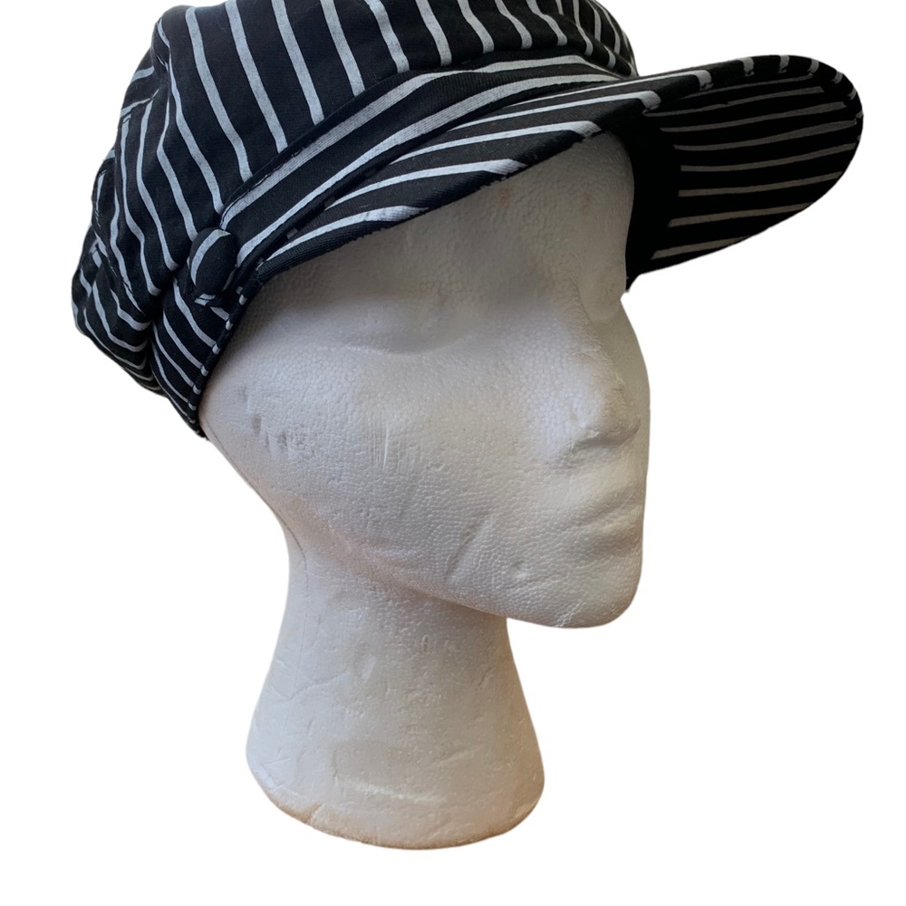 D & Y Military Style Black & White Striped Cap Hat